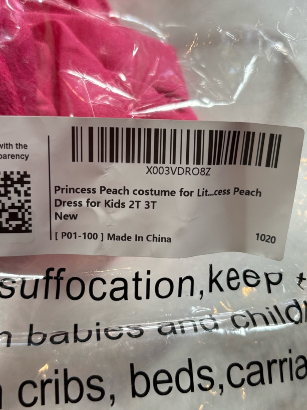 Princess Peach Costume Toddler 2T 3T Pink Dress Crown Mario Halloween - Picture 13 of 13